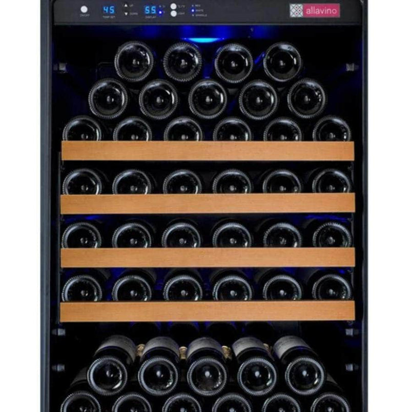 Allavino 24" Wide FlexCount II Tru-Vino 177 Bottle Single Zone Black Left Hinge Wine Refrigerator (VSWR177-1BL20) - PrimeFair