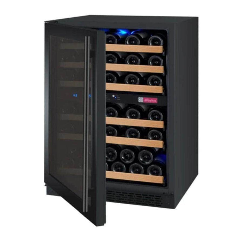 Allavino 24" Wide FlexCount II Tru-Vino 56 Bottle Dual Zone Black Left Hinge Wine Refrigerator (VSWR56-2BL20) - PrimeFair
