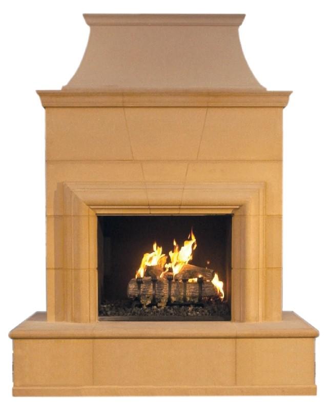 American Fyre Designs 76" Cordova Vent Free Freestanding Gas Fireplace with 110 Inch Radiused Bullnose No Recess 122-37-N-WA-RBC