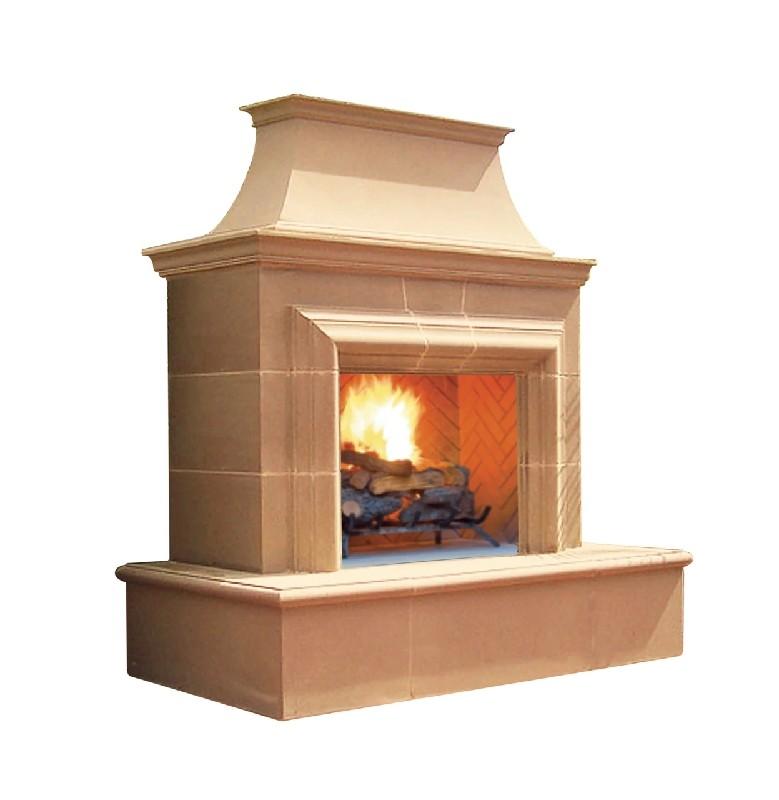 American Fyre Designs 76" Reduced Cordova Vent Free Freestanding Gas Fireplace with 16" Rectangle Bullnose 123-20-N-WA-RUC