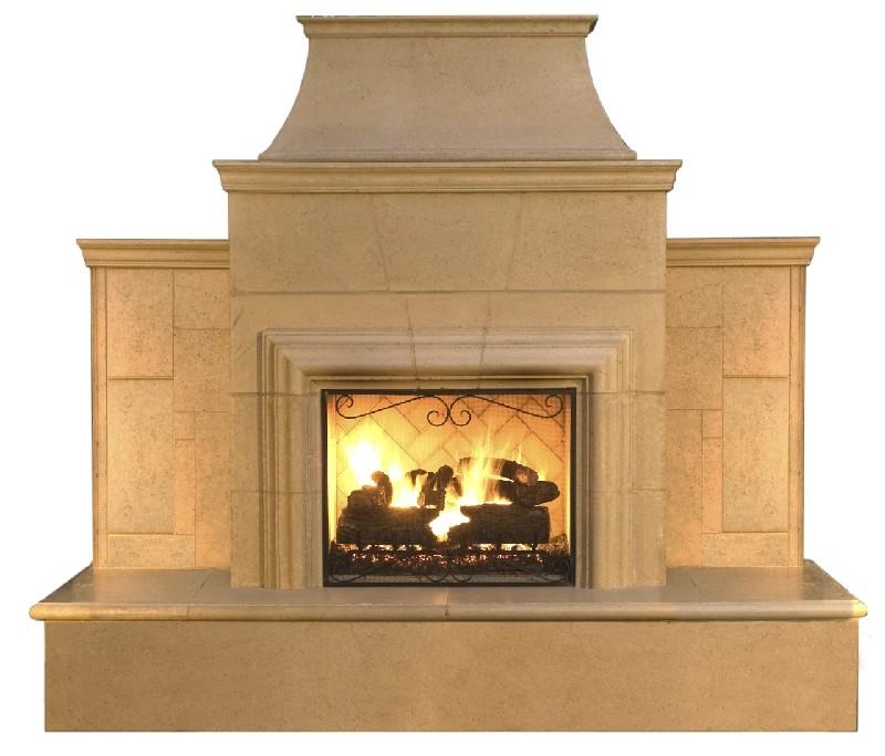 American Fyre Designs 110" Grand Cordova Vent Free Gas Fireplace with Rectangle Extended Bullnose Hearth No Recess 182-35-N-WA-RBC