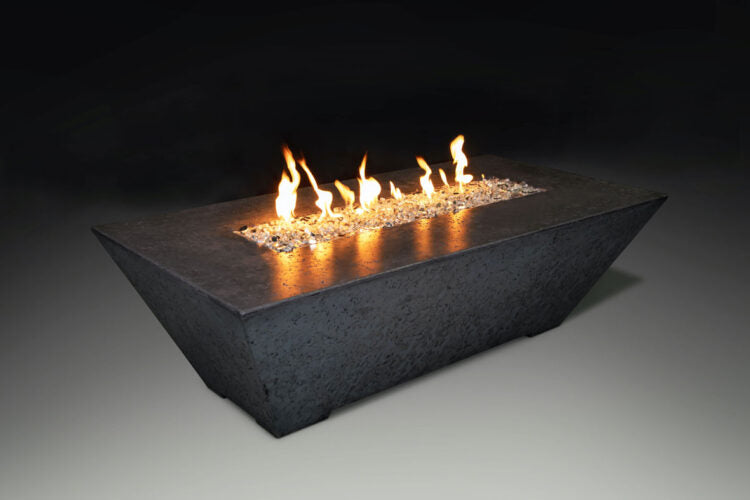 Athena Fireglass Olympus Linear 72x30 Concrete Rectangular Gas Fire Pit Table - ORECFT-723018