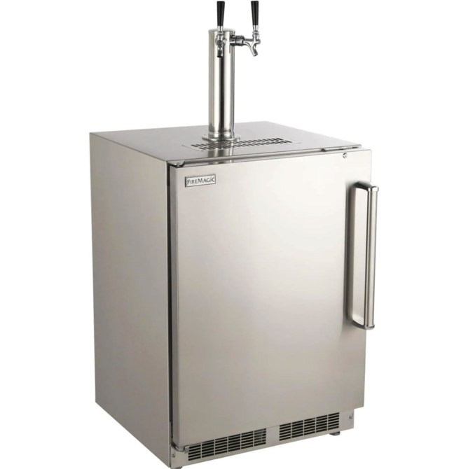 Fire Magic 24-Inch Left Hinge Outdoor Rated Dual Tap Kegerator - 3594-DL - Fire Magic Grills
