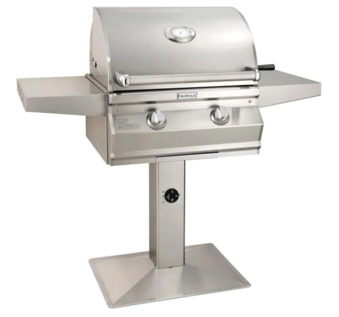 Fire Magic Choice Multi-User Accessible CMA430S 24-Inch Natural Gas Grill With Analog Thermometer On Patio Post - CMA430S-RT1N-P6 - Fire Magic Grills
