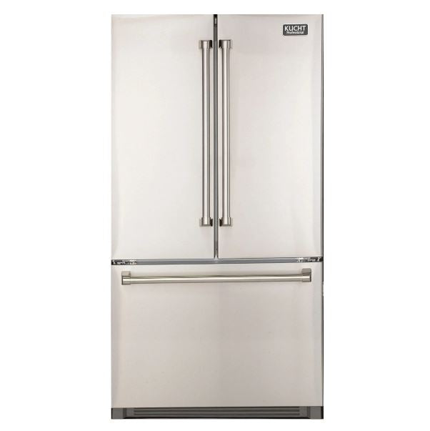 Kucht Appliance Package - 48 inch Gas Range in Stainless Steel, Microwave Drawer, Refrigerator, KMD-KFX480-24S