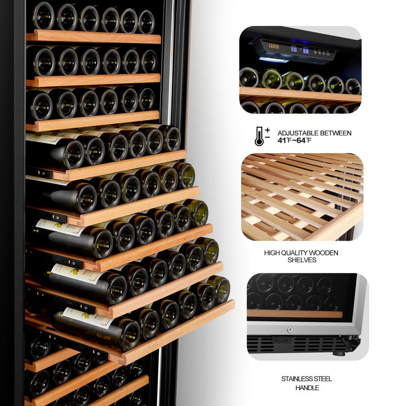 Lanbo Single Zone (Built In or Freestanding) Compressor Wine Cooler, 149 Bottle Capacity LW155S