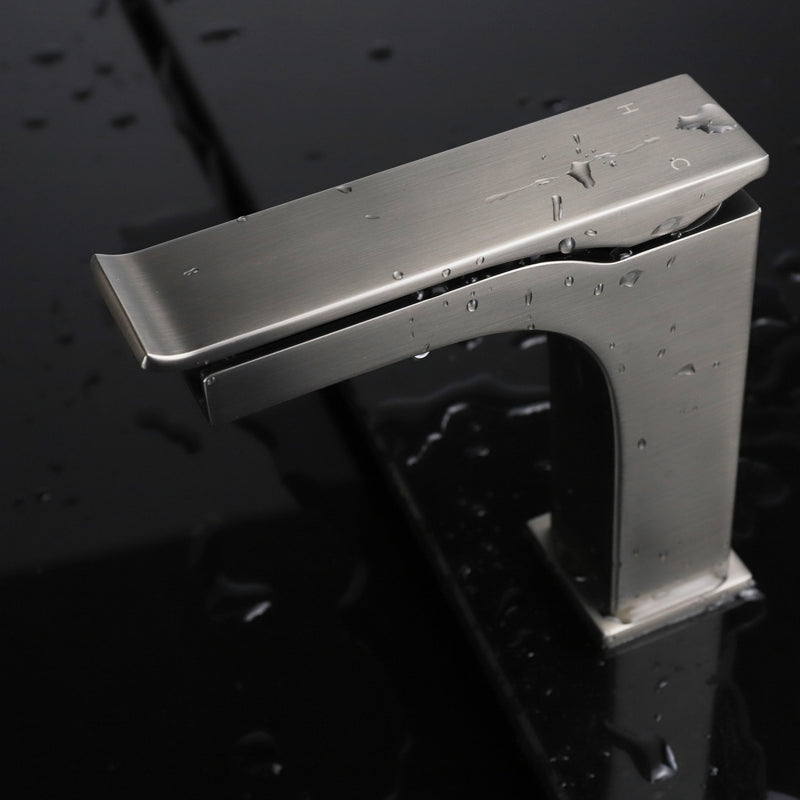 Lexora Balzani Brass Single Hole Waterfall Bathroom Faucet - Gun Metal LFS1011GM