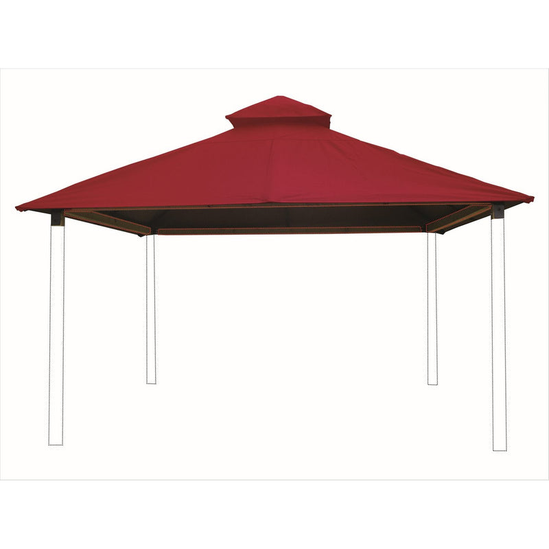Riverstone Acacia Gazebo Roof Framing and Mounting Kit with Outdura Canopy - Cardinal Red