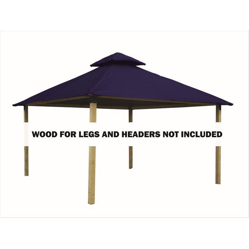 Riverstone Acacia Gazebo Roof Framing and Mounting Kit with Outdura Canopy - Classic Royal