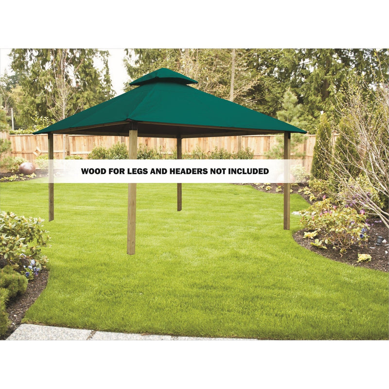 Riverstone Industries Acacia Gazebo Roof Framing and Mounting Kit with Sundura Canopy - AGK12-SD Teal