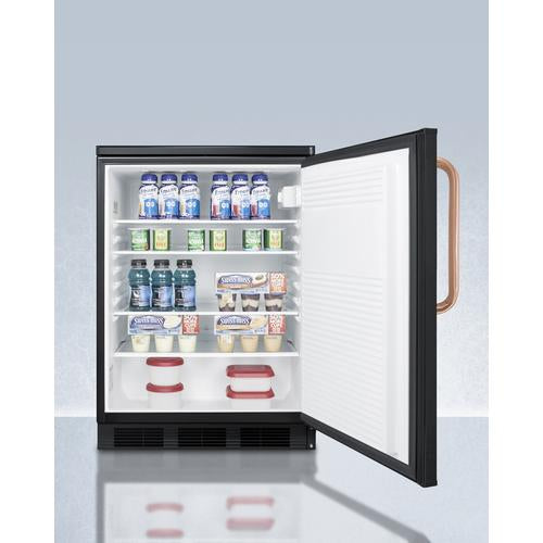 Summit 24" Wide All-Refrigerator with Antimicrobial Pure Copper Handle - FF7LBLKTBC