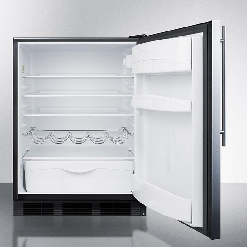 Summit 24" Wide Built-In All-Refrigerator With Thin Handle - FF63BKBISSHV