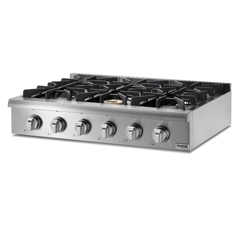 Thor Kitchen 36 in. Gas Cooktop in Stainless Steel with 6 Burners
