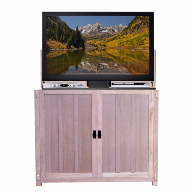 Touchstone Home Products Elevate Unfinished Mission Style TV Lift Cabinet for 50 Inch Flat screen TVs - 72106 - PrimeFair